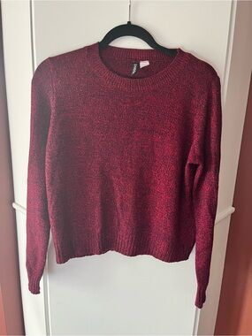 Divided Marled Red Crewneck Sweater